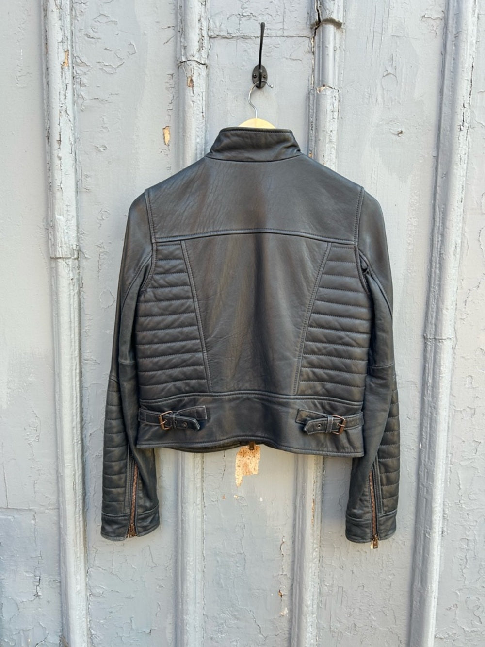J. Crew Collection Standing Collar Leather Jacket, size 6