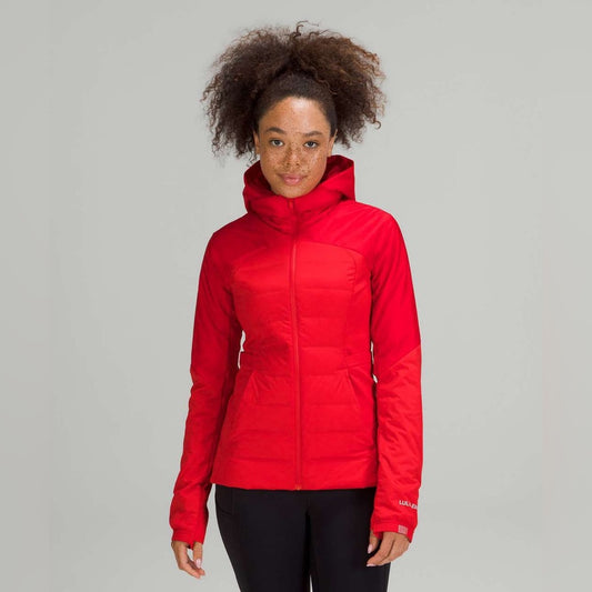 Lululemon Red Down For It All Running Jacket, size 8