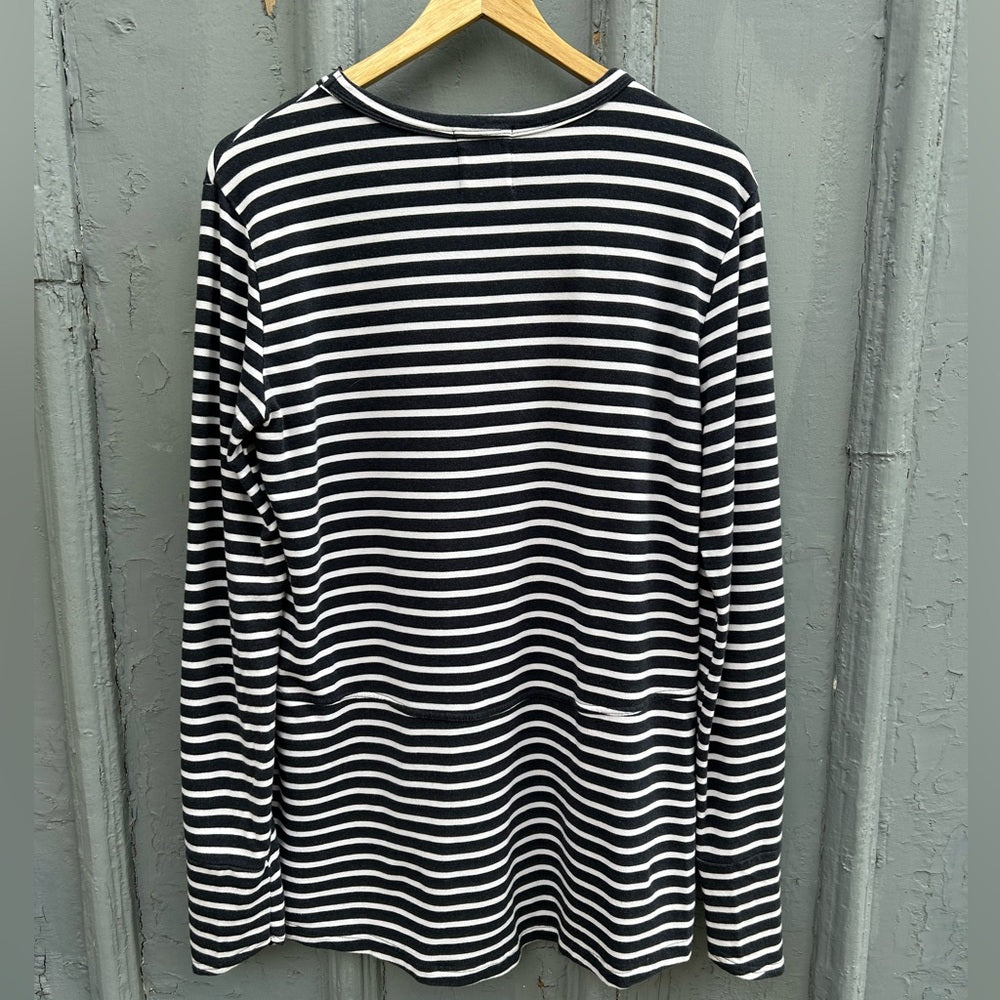 Blondie Apparel Navy Striped Hillside Sweater, Large