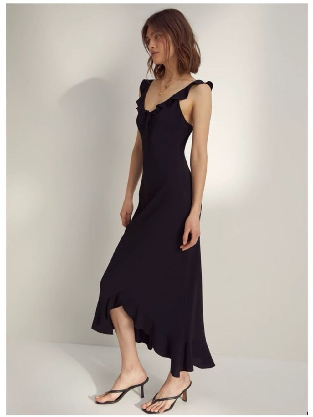 Wilfred Black Donna Ruffle sleeve dress, Small