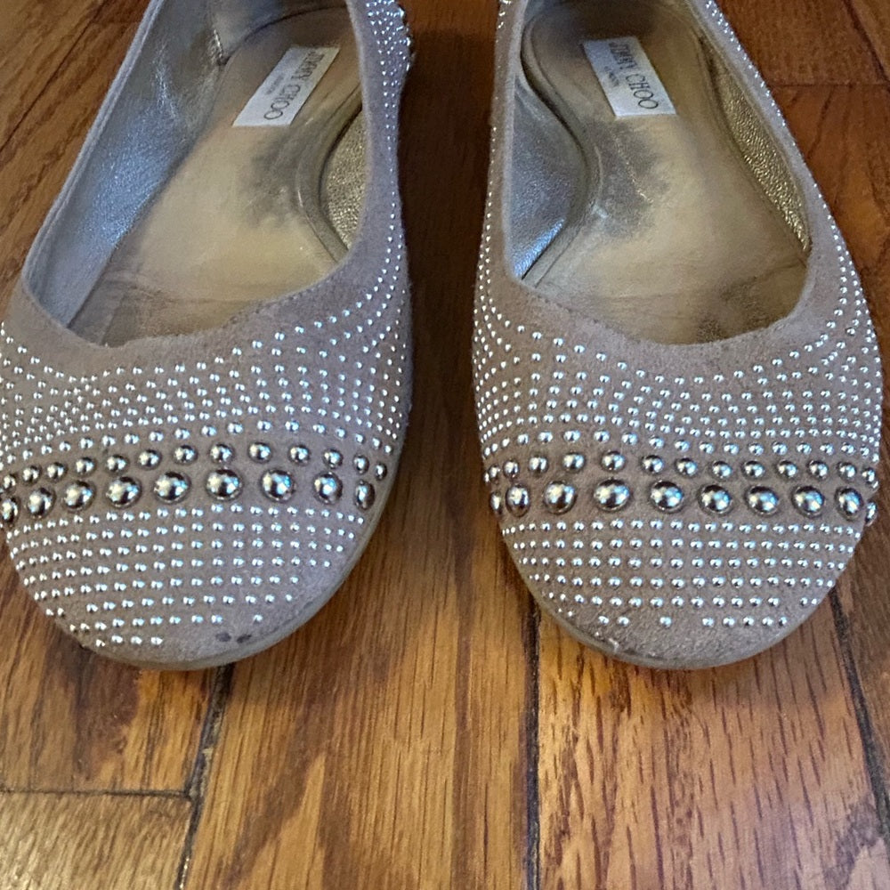 Jimmy Choo Suede Studded Ballet flats, size 37.5