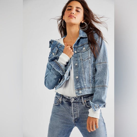 Free People Rumors Denim Jacket, Size M