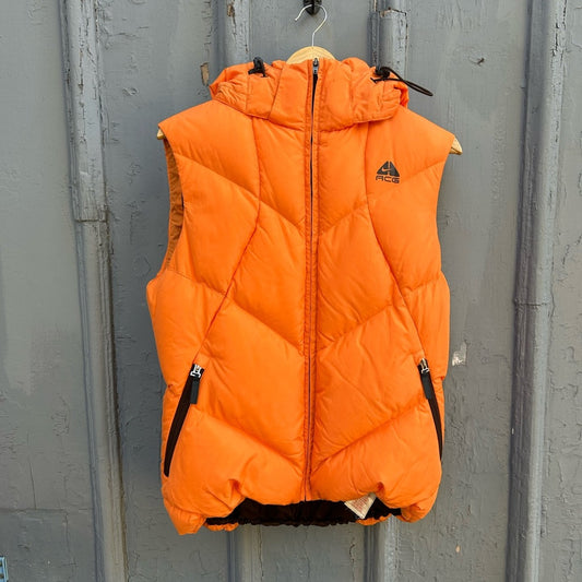 Nike ACG orange Goose Down vest, size M