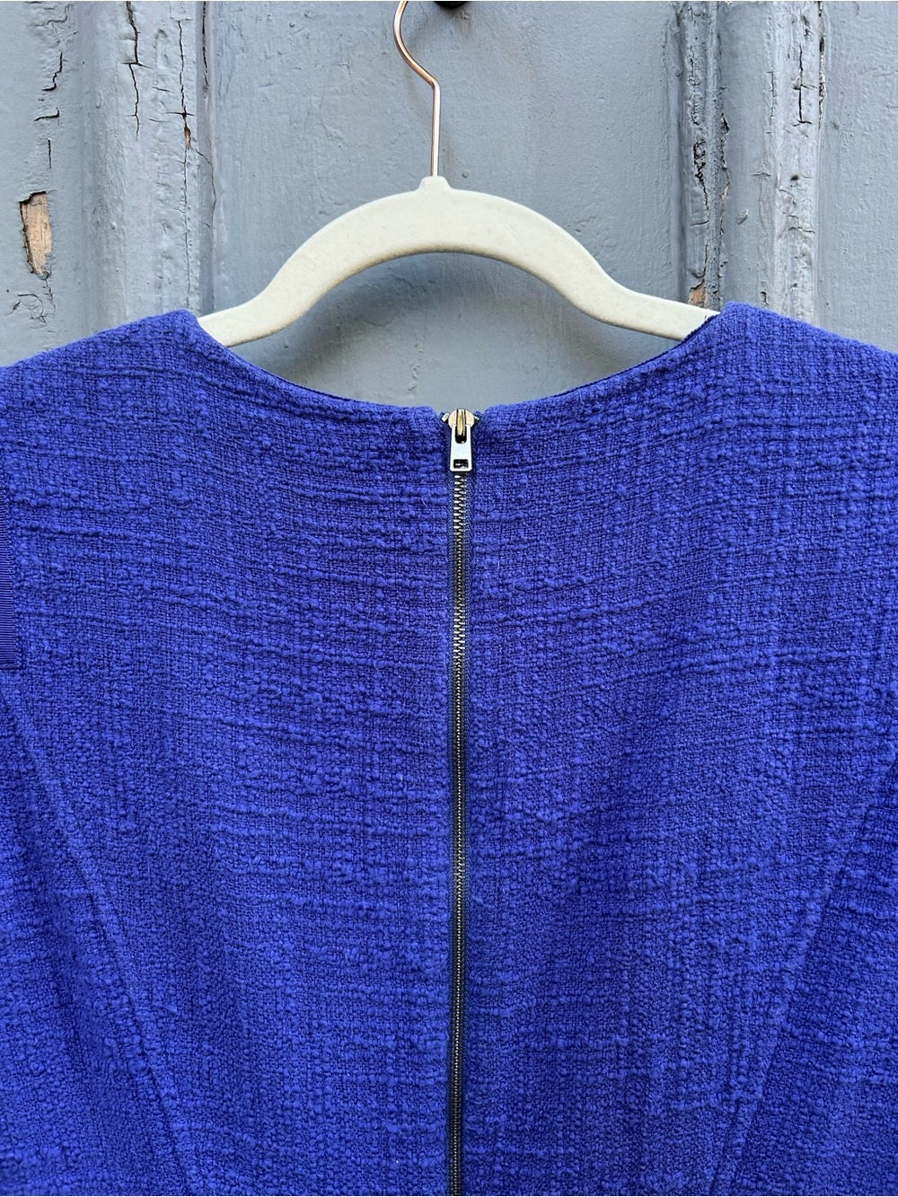 J Crew Periwinkle Tweed Shift Dress, size 6
