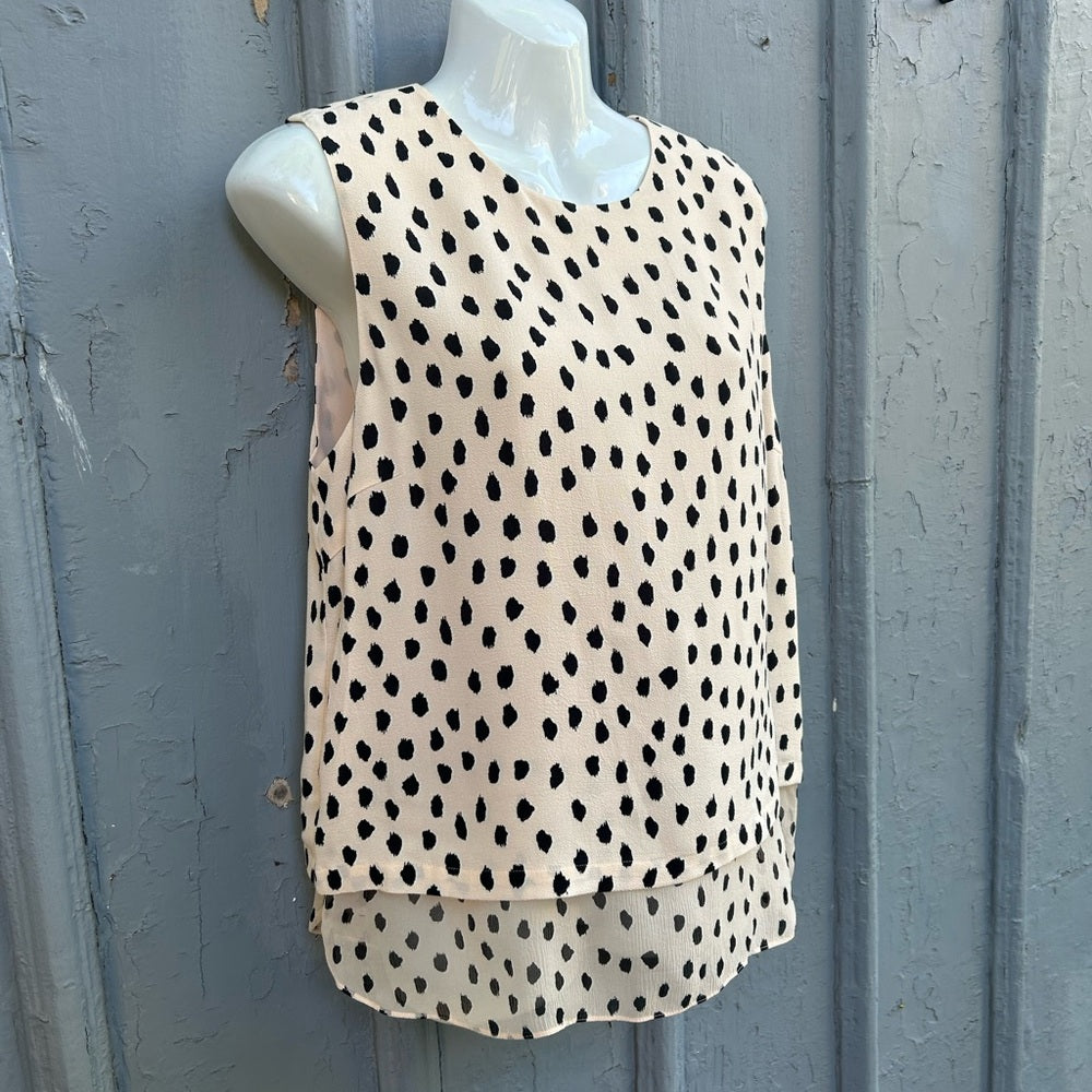 Kate Spade Leopard Dot Silk Blouse, BNWT, size Large