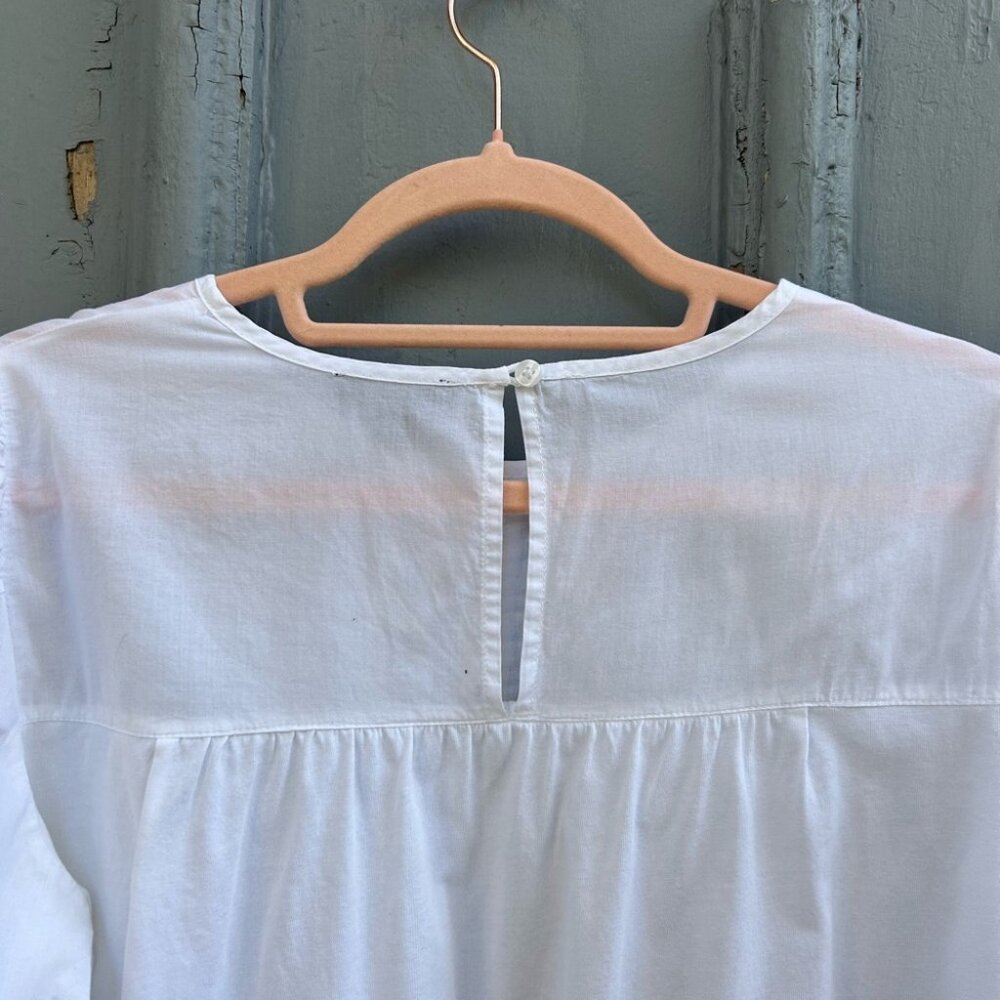 J Crew White Broderie Anglaise Tee, size Small