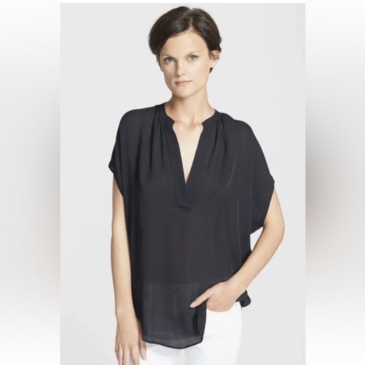 Vince Georgette Silk Cap Dolman Sleeve Blouse, Small (oversized)