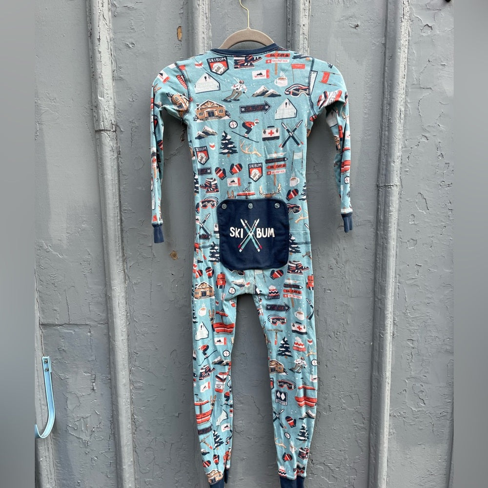 Little Blue House Ski Holiday Kids Union Suit Onsie, Size 8