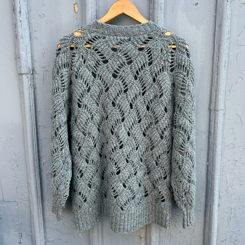 Paper Label Lynn Grey Wool/alpaca Cardigan, size M