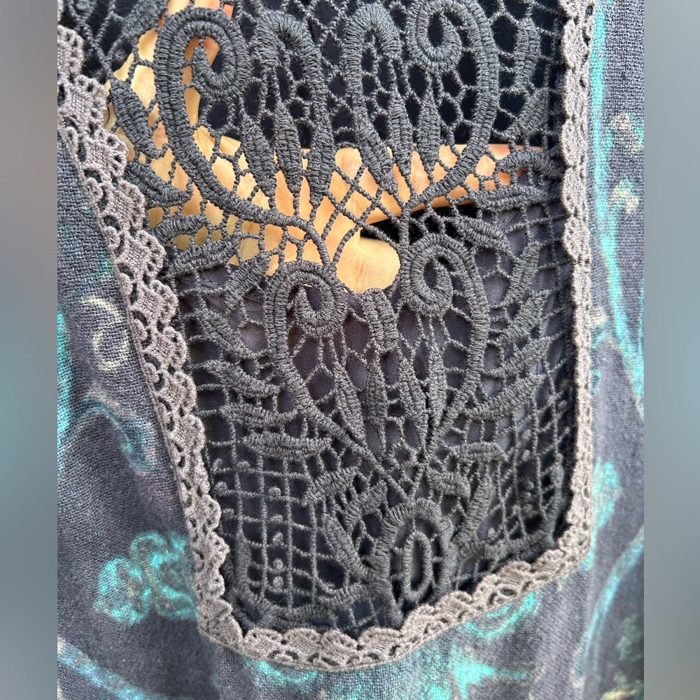 Free People Cotton Sleeveless dress with lace, size Large
