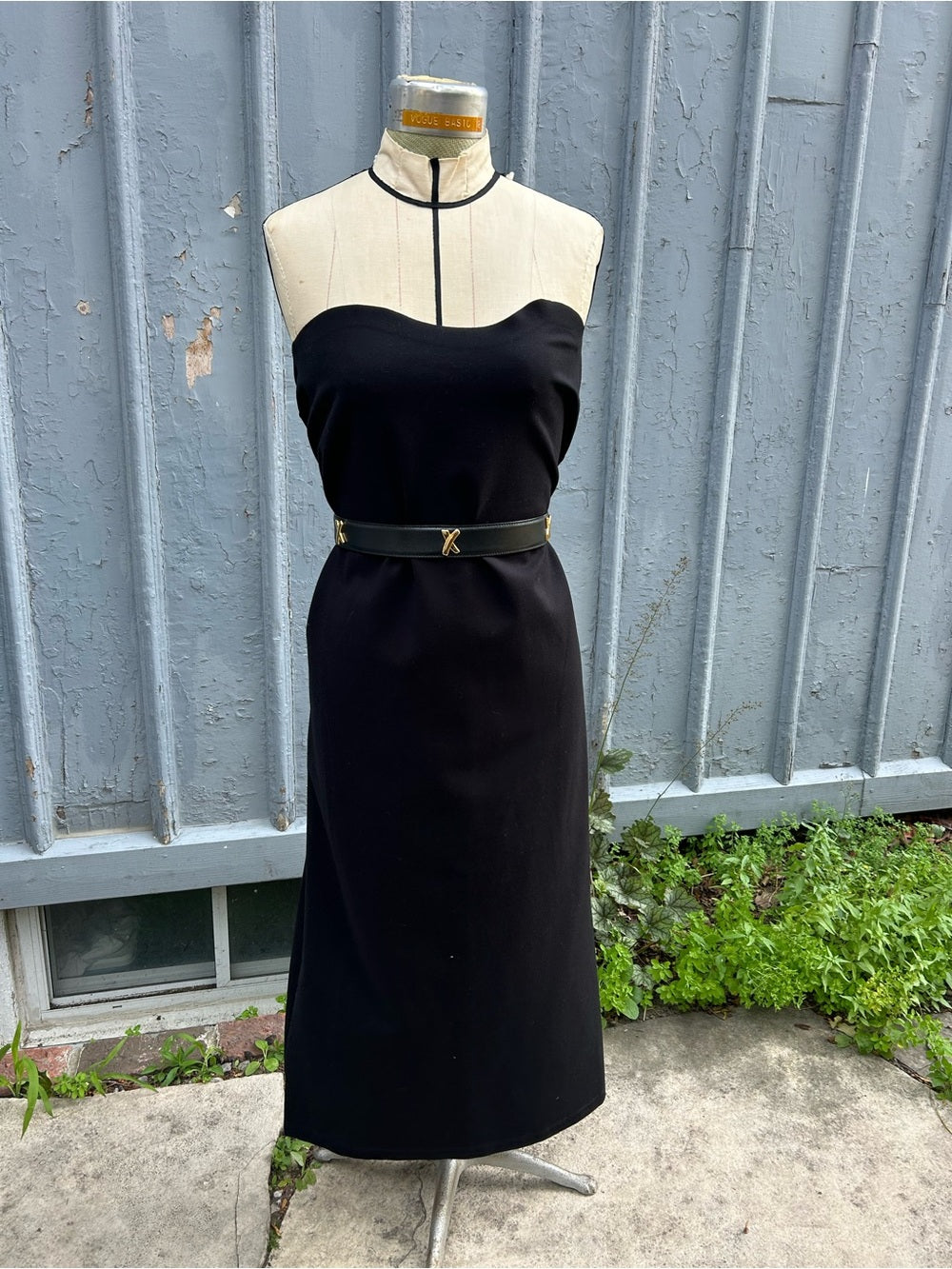 Stuad Strapless Black Shift Dress, Size Approx 14