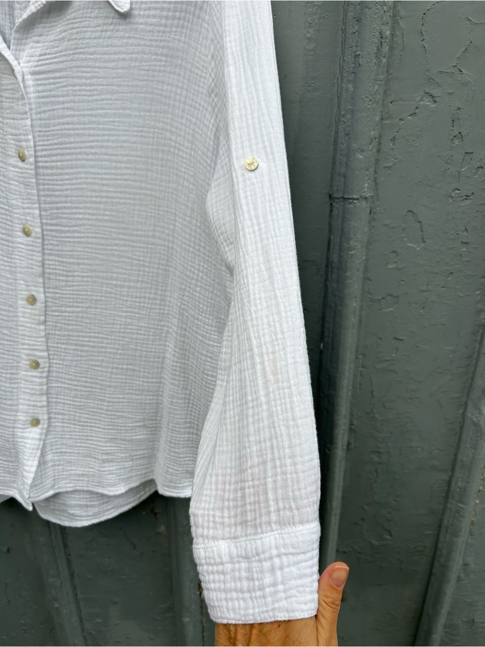 4our Dreamers textured cotton gauze blouse, size 1X