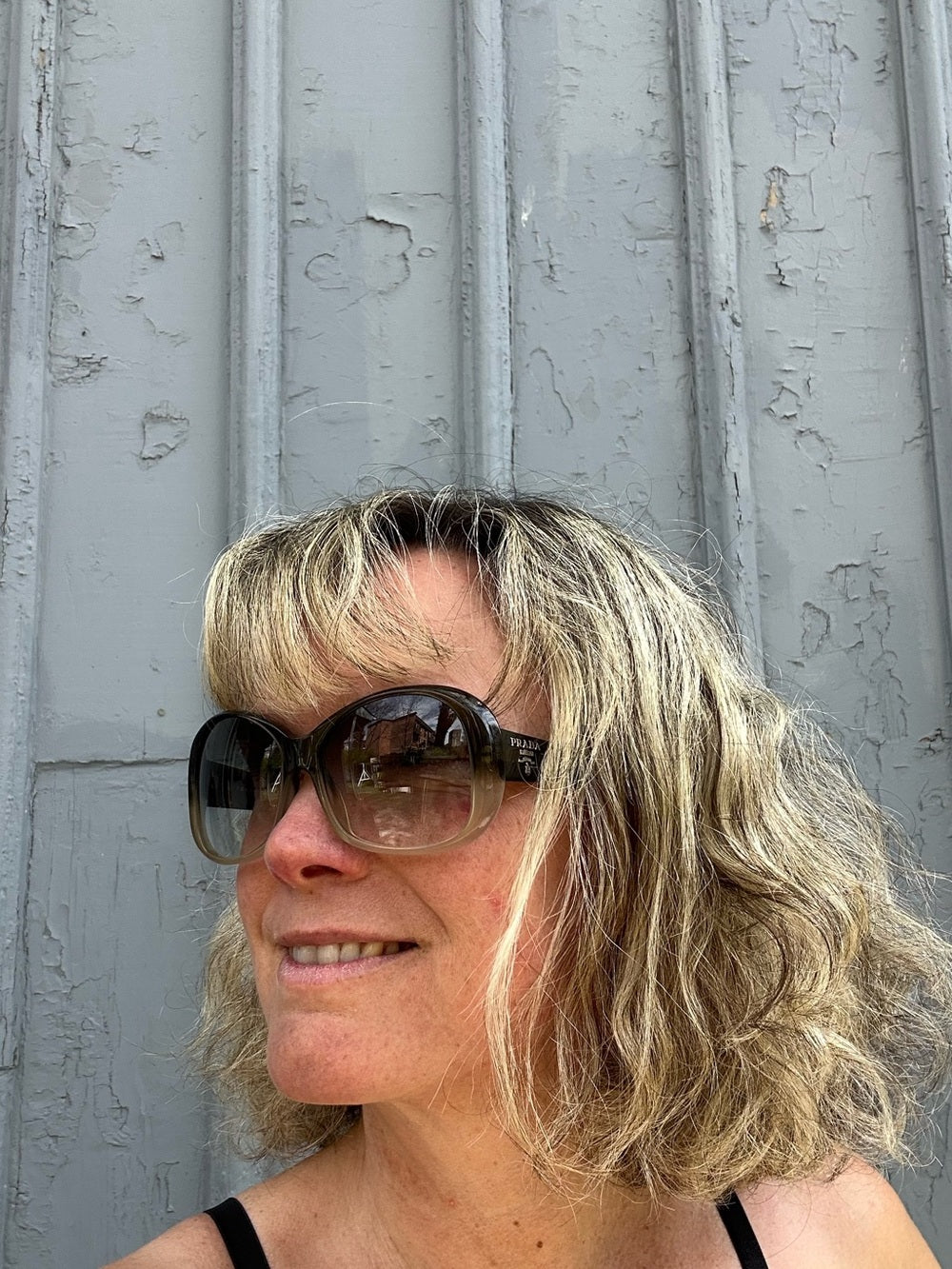 Prada Black Grey Large Gradient Sunglasses