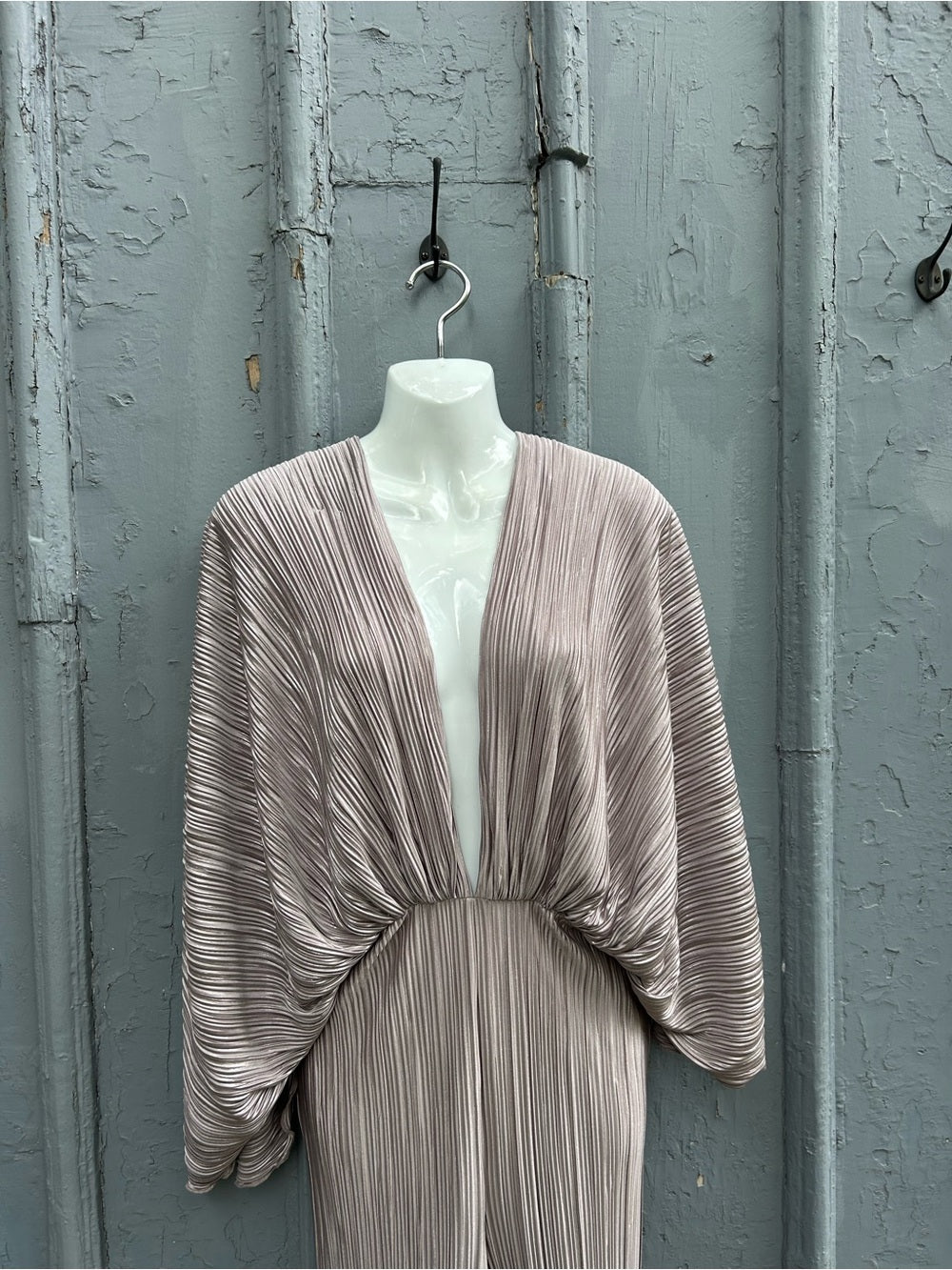 Rotate by Birger Christensen Pleated Silver Jumpsuit, size M