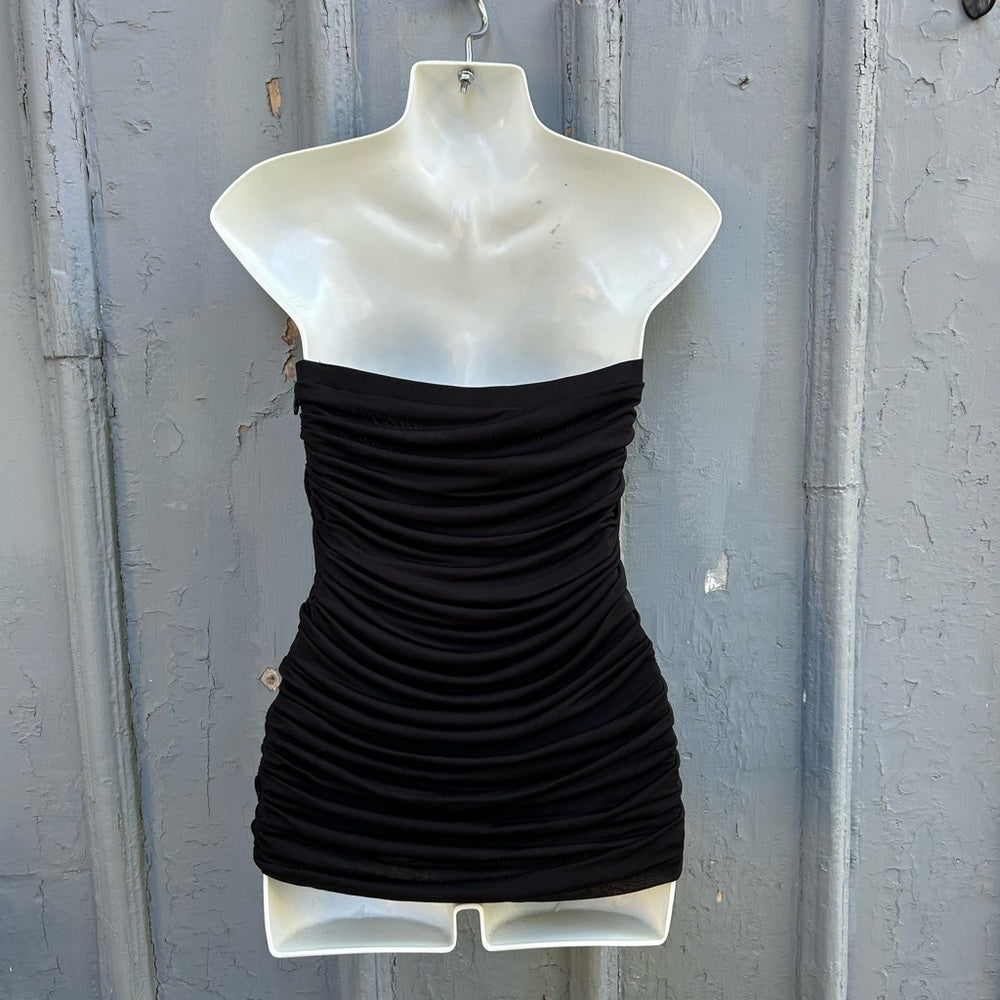 Halston Heritage strapless ruched top, BNWT, Small