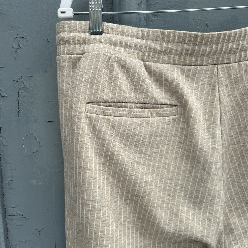 Ann Taylor Loft Taupe Striped Casual Pant (Jogger), size L
