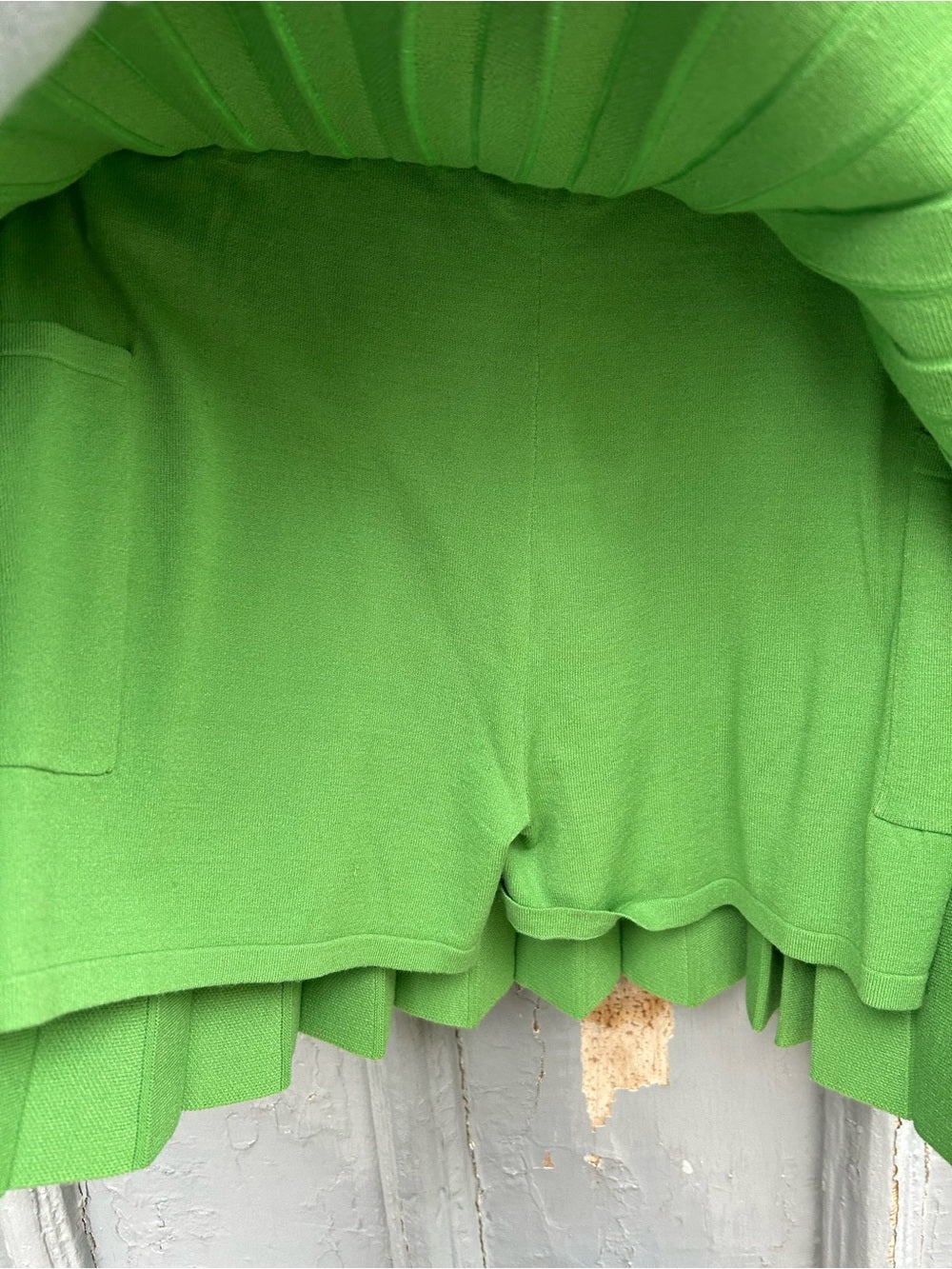 Minnie Rose Green Pleated Knit Skort, BNWT, size L
