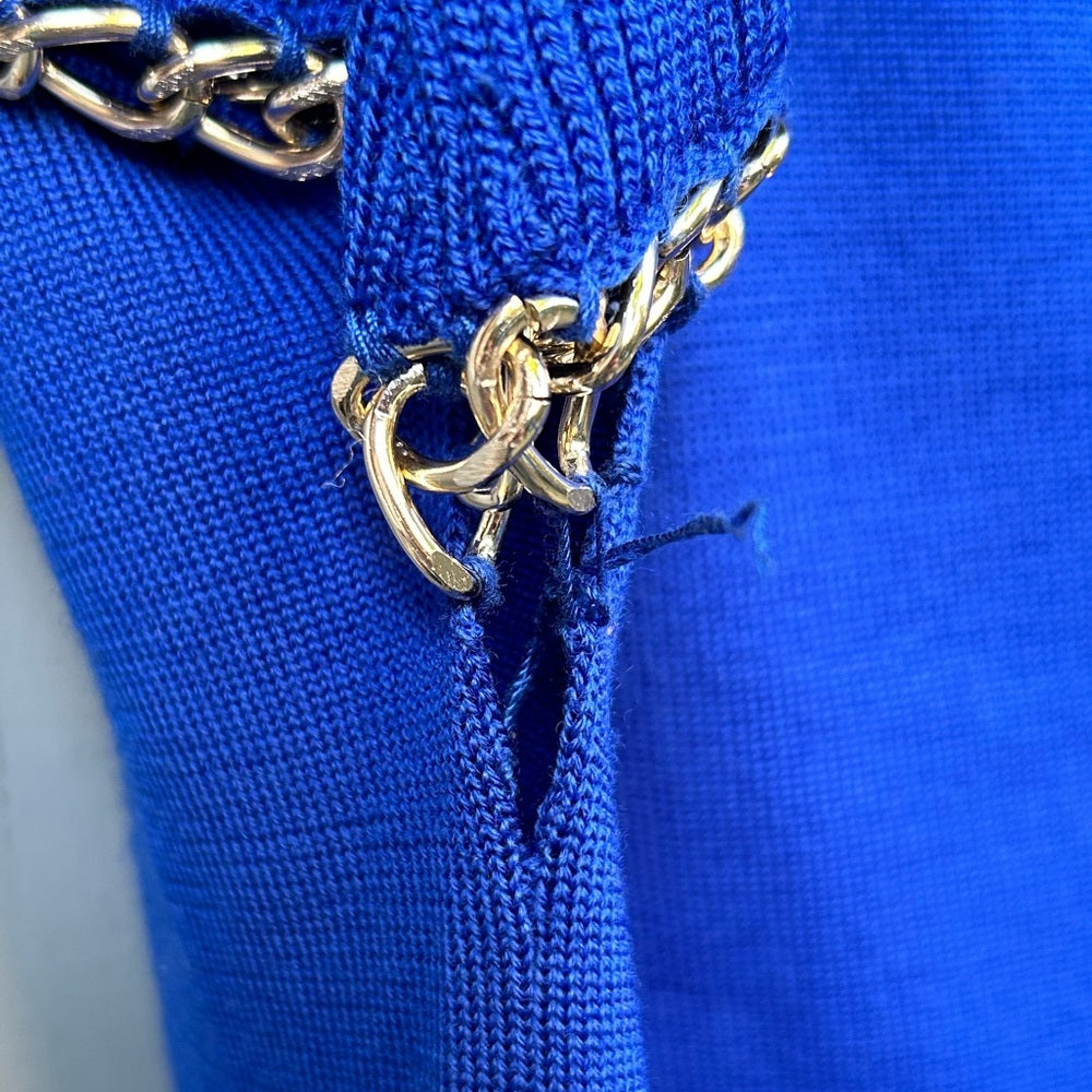 Boutique Moschino Blue Chain Detail Sweater, size S