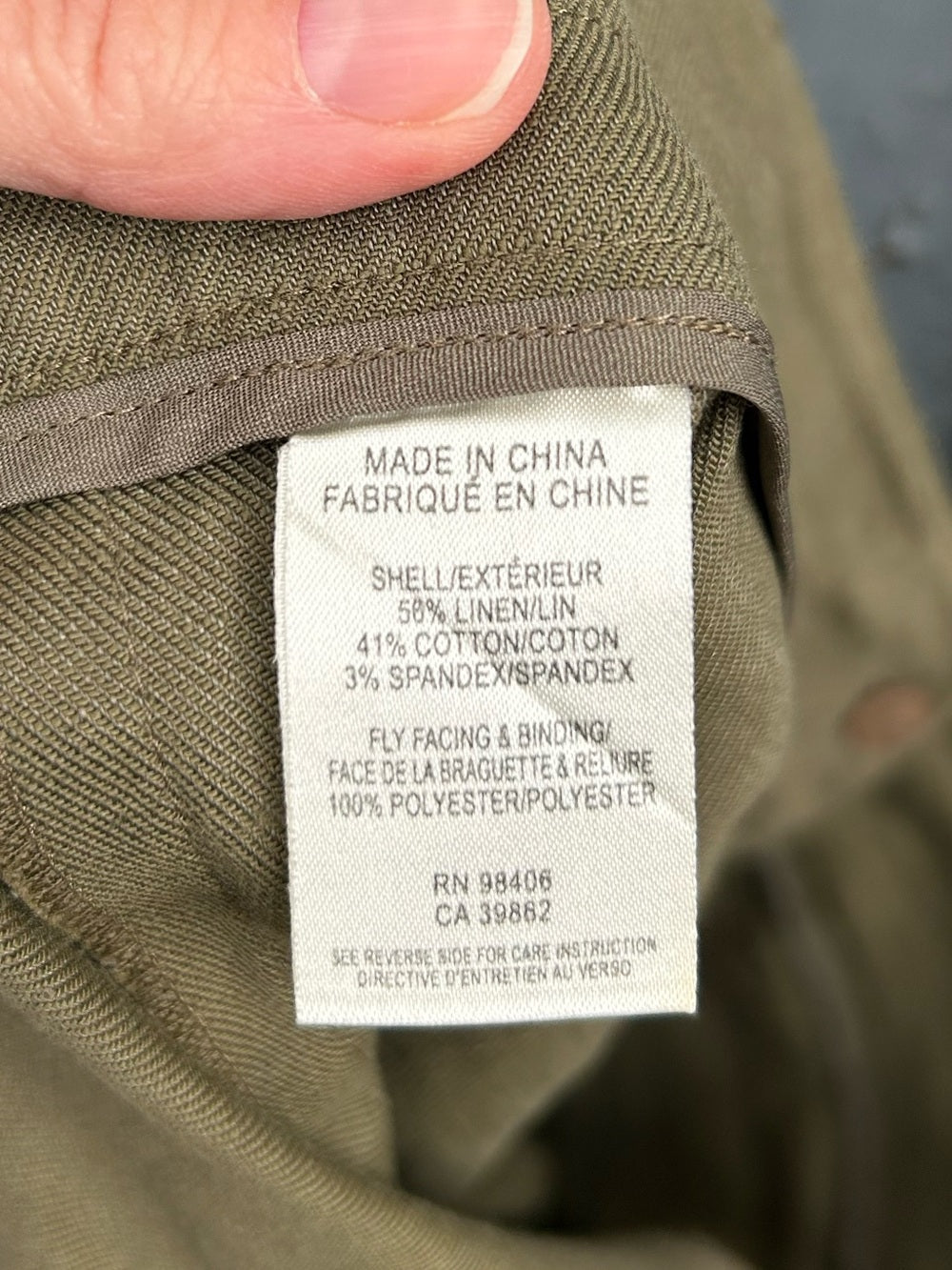 Theory linen cotton khaki shorts, size 6