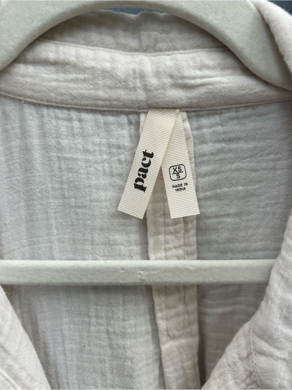 Pact coastal Double Gauze Oversized Cotton Shirt, size xs/small