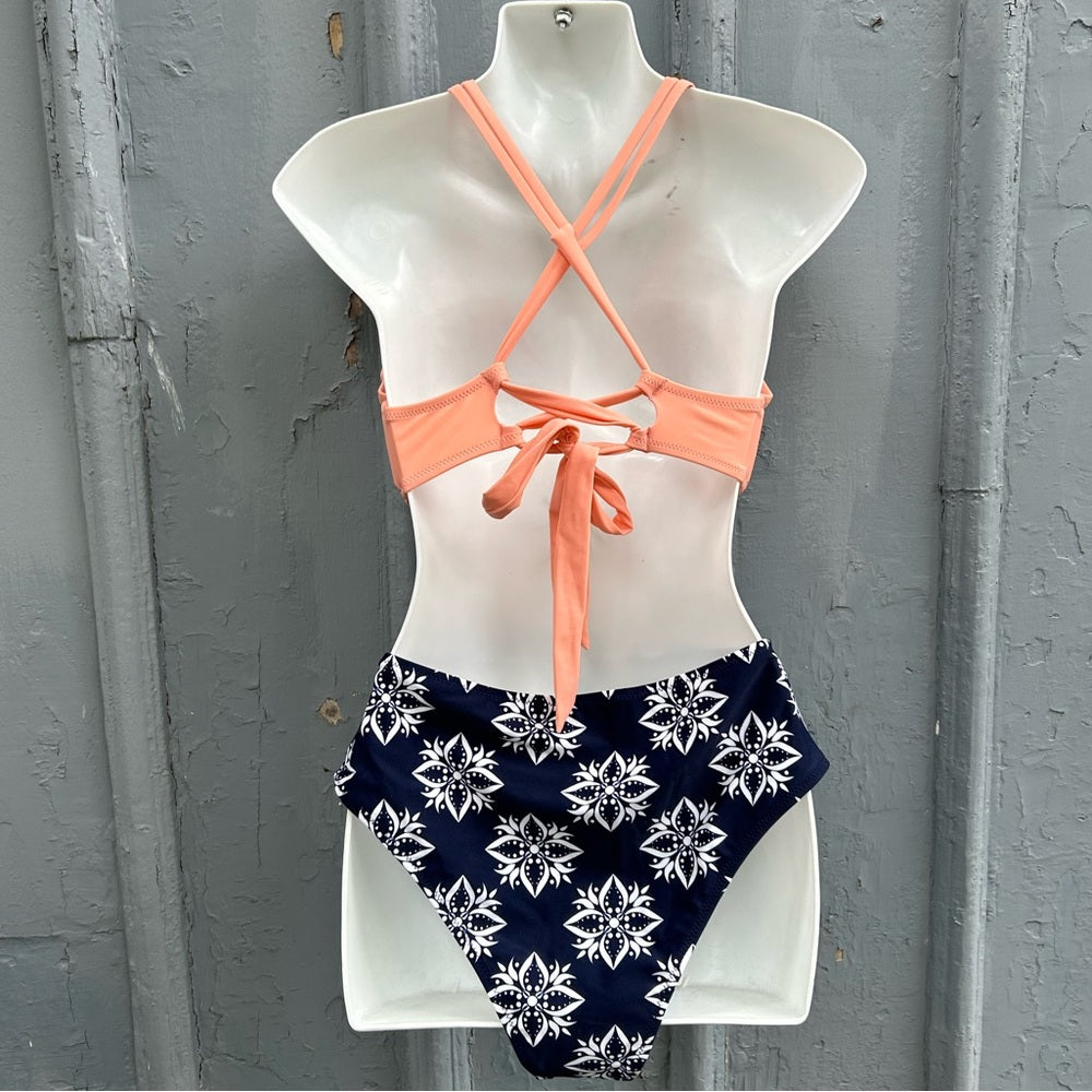 Cupshe Solid and Boho Print Bikini, BNWT, size M