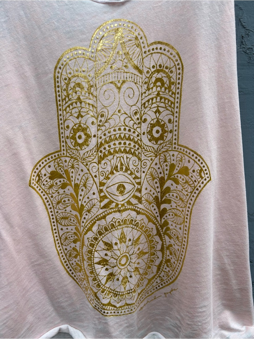 Spiritual Gangster Hamsa Pink Tank, size S