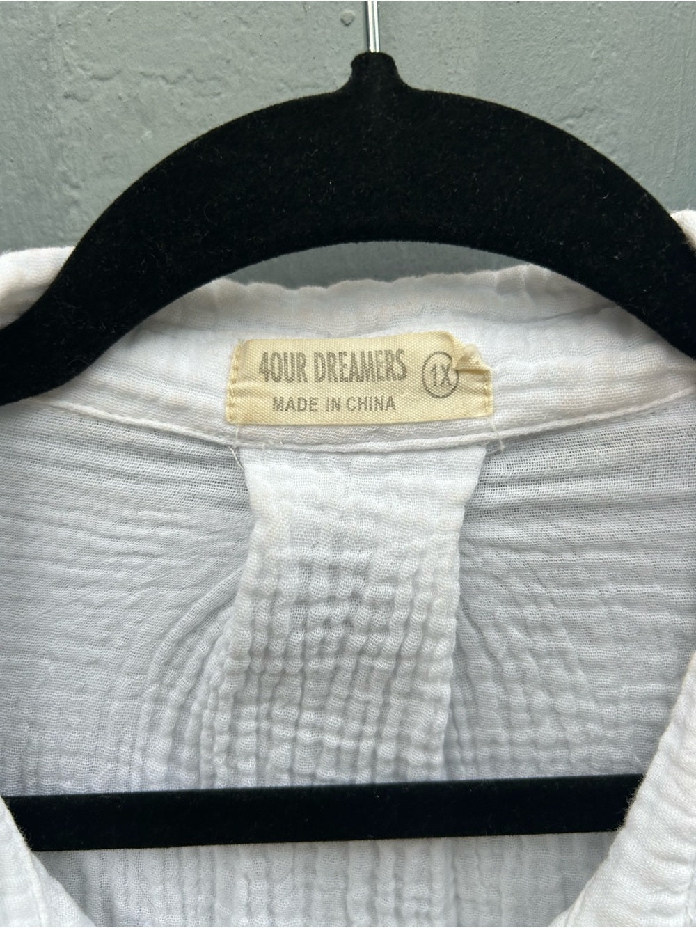 4our Dreamers textured cotton gauze blouse, size 1X