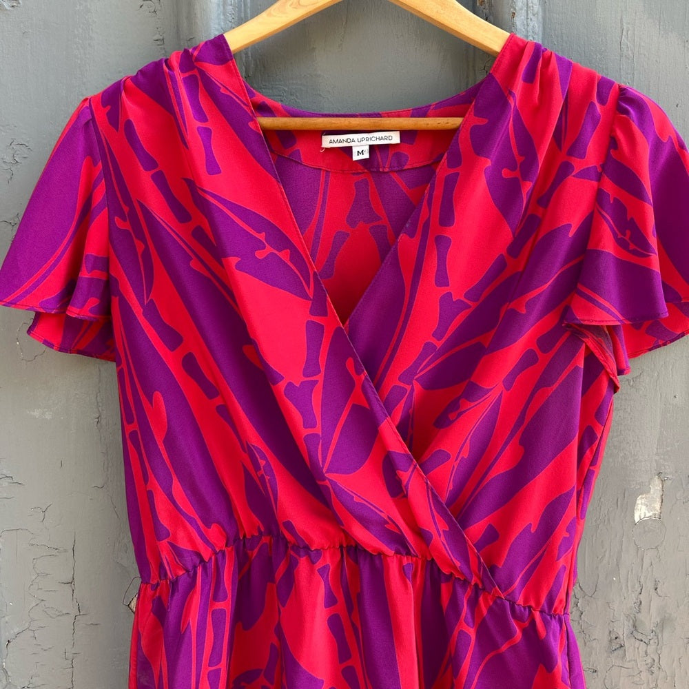 Amanda Uprichard Faux Wrap front Silk Blouse, size M