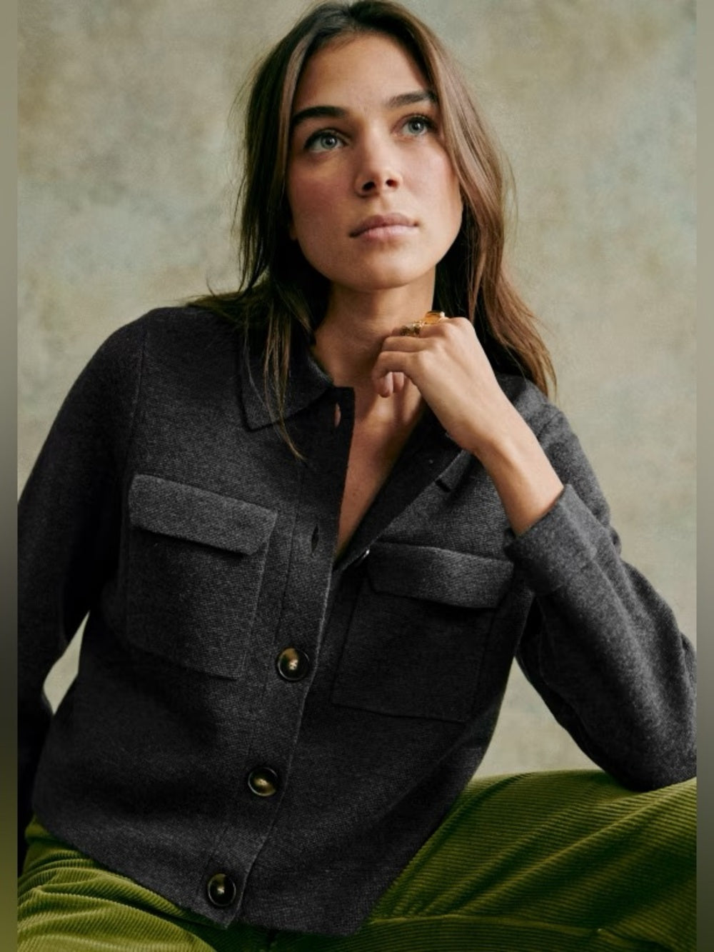 Sezane Anthracite Grey Betty Cardigan, BNWT, Size L