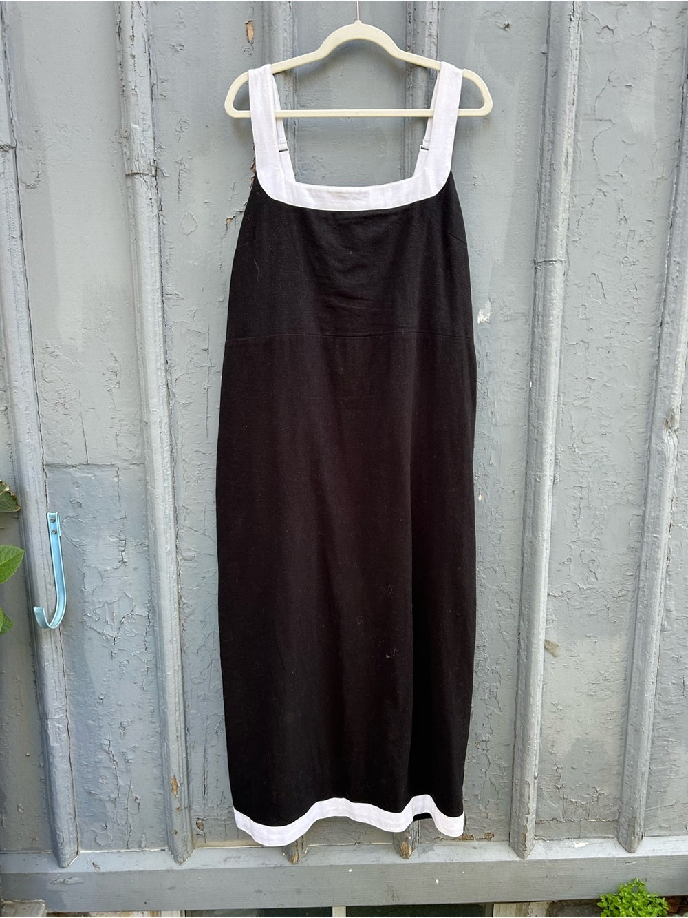Abercrombie & Fitch Black & White Linen Cotton Smocked Dress, size XL