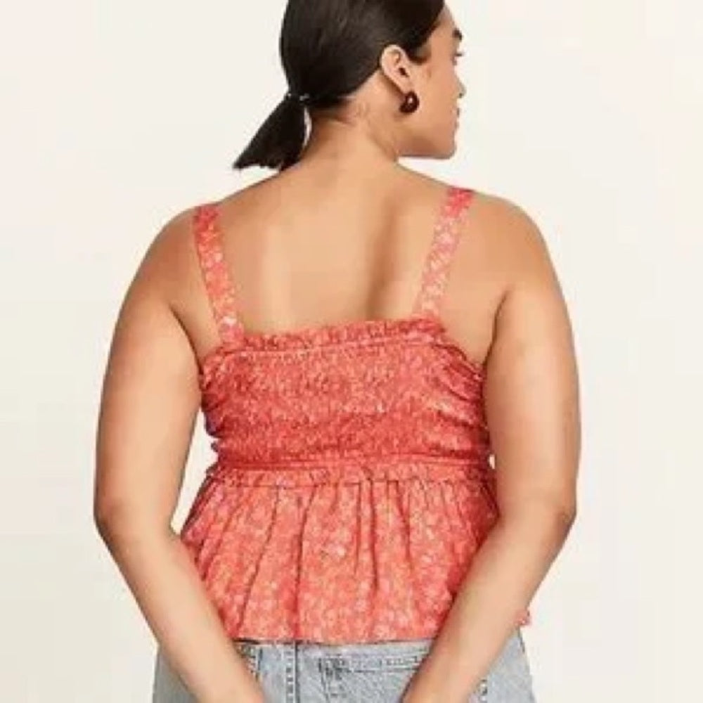 J Crew Smocked featherweight satin tank top, BNWT, size M