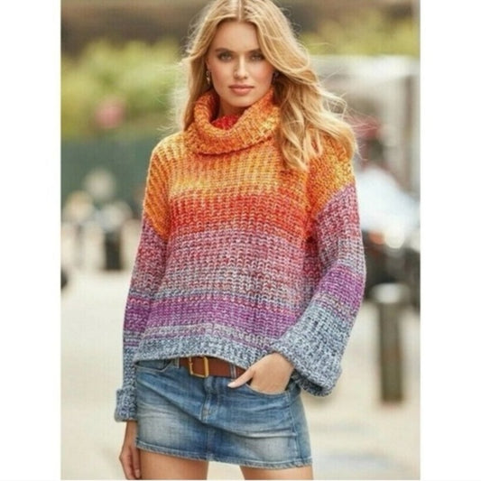 525 America Rainbow knit turtleneck, size xs
