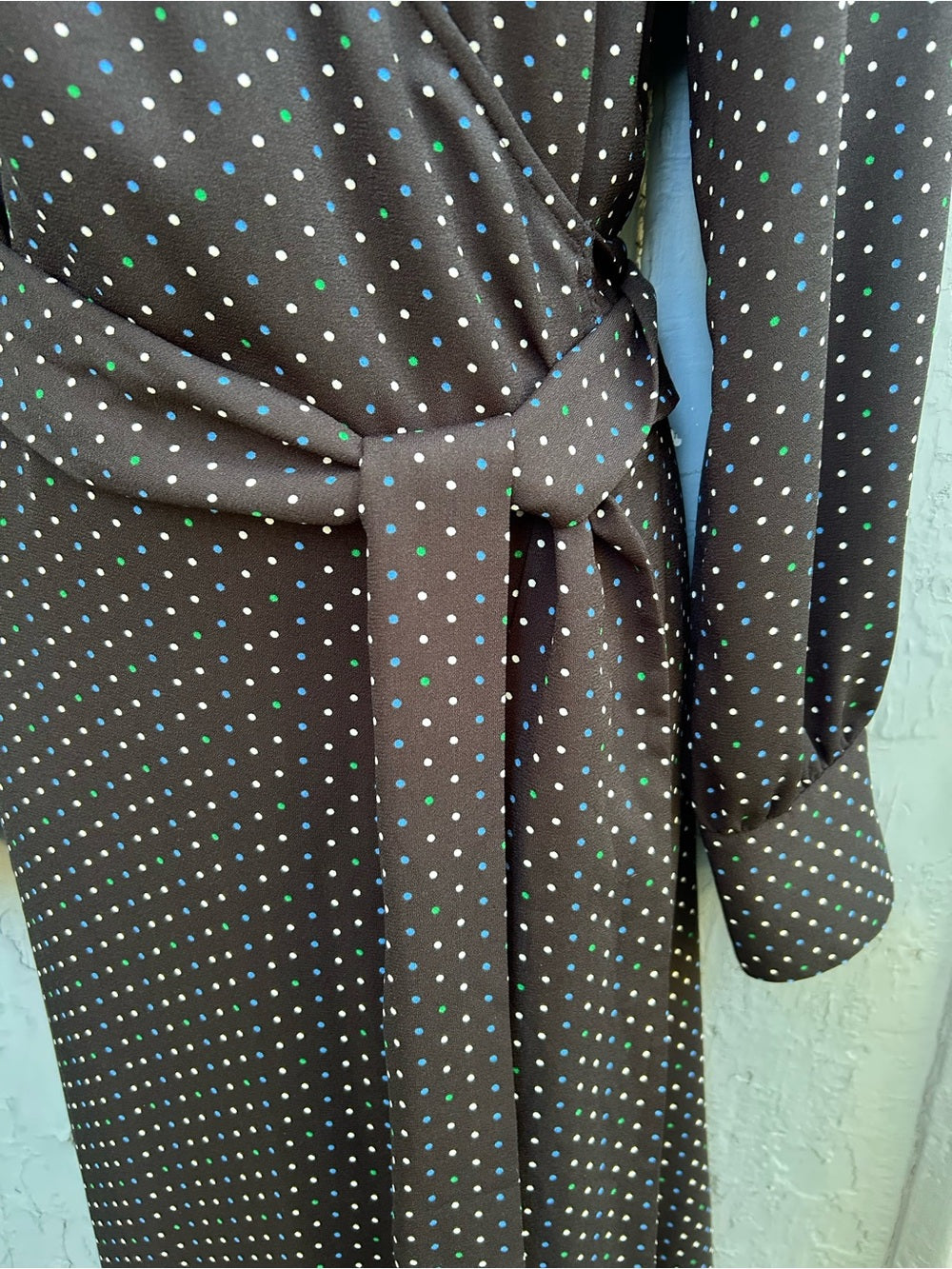 Halogen polka dot wrap dress, size XL