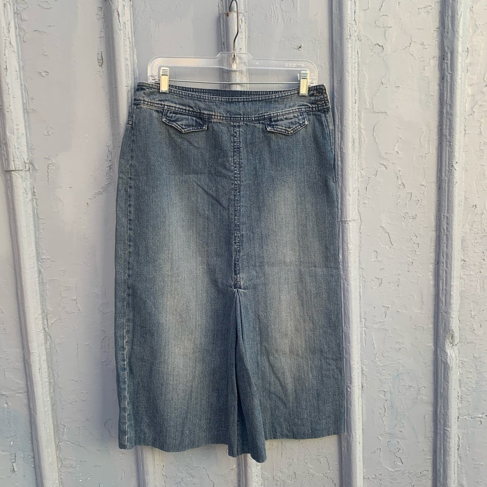 Vintage A frame midi denim skirt, size 10