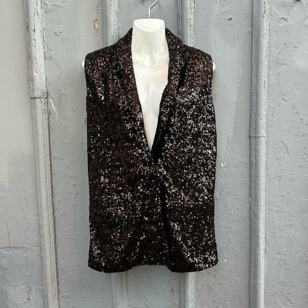 Halston Heritage Sequinned vest, size 6