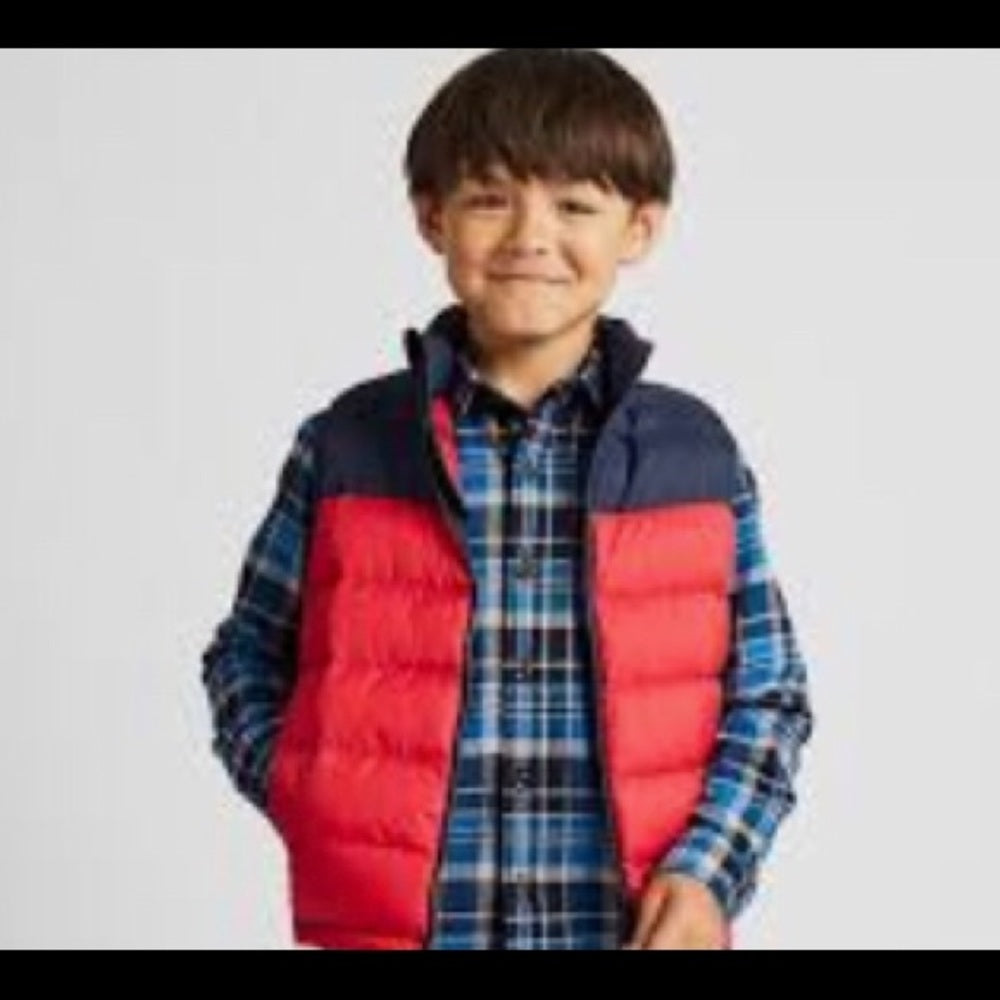Uniqlo red/ blue insulated vest, size 4