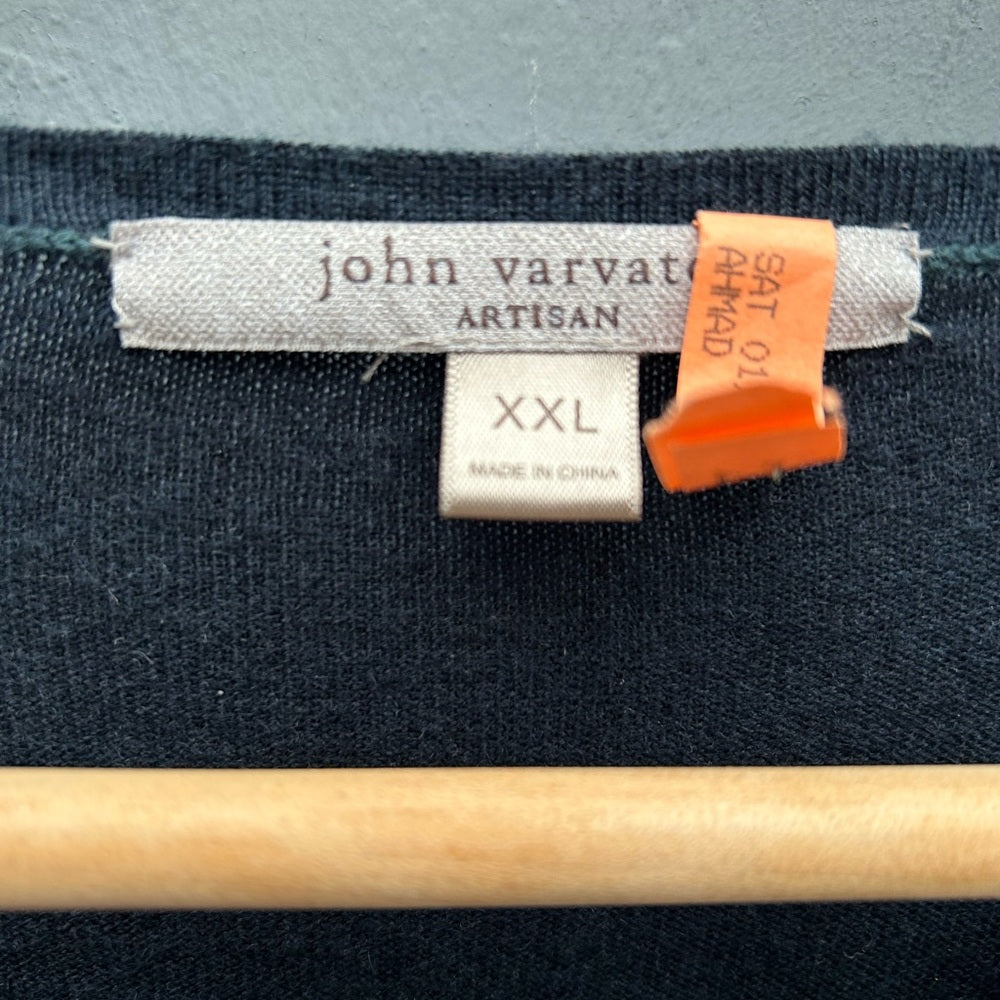 John Varvatos Artisan Silk Cashmere Sweater Tee, size XXL