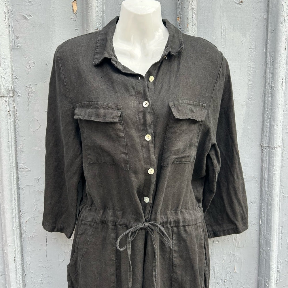 Pistache Black Boiler Jumpsuit, size approx M/L