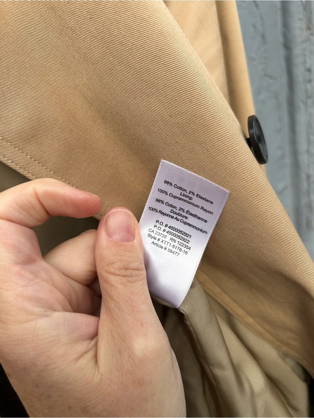 Babaton Santiago Trench, size Small