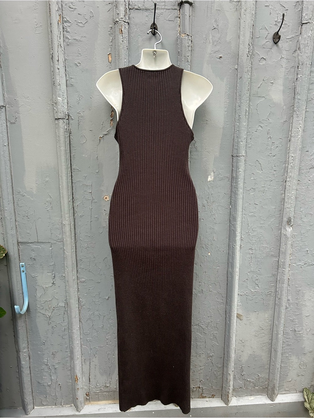 Rhythm Grey Ribbed Tank Dress, Size M
