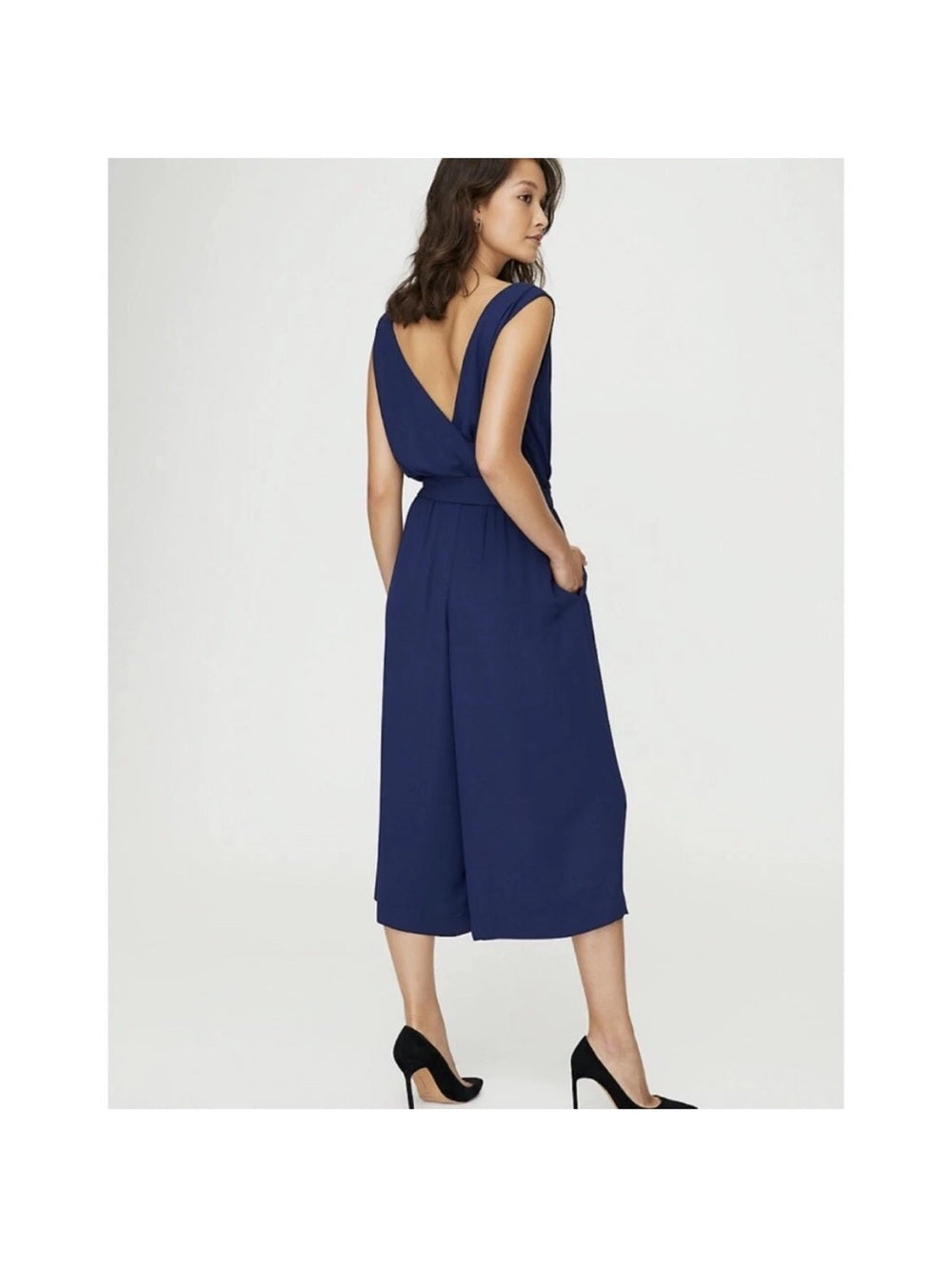 Babaton Navy Maximillian Crisscross Jumpsuit, size XS