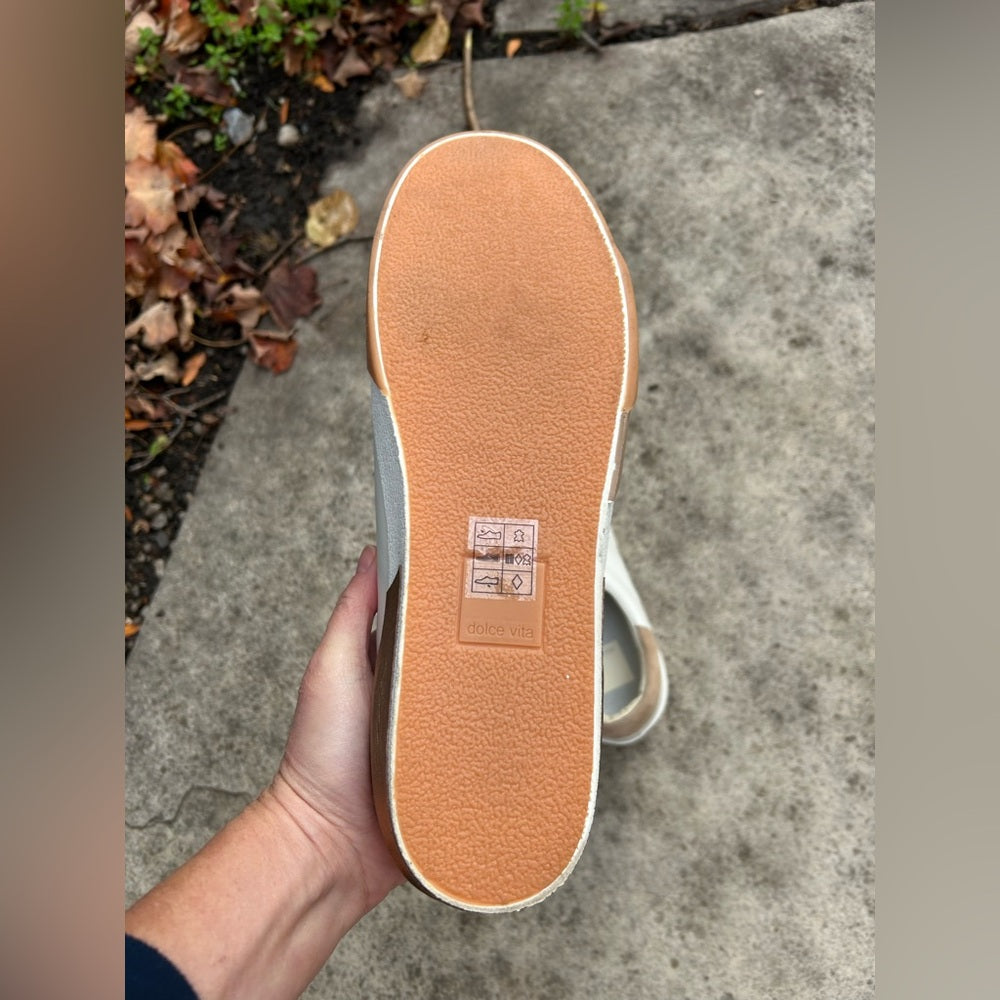 Dolce Vita Zina gold white Leather sneakers, BNWOB, size 10