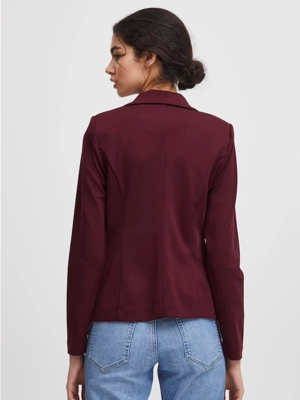 Ichi Maroon Jersey Kate Blazer, size M