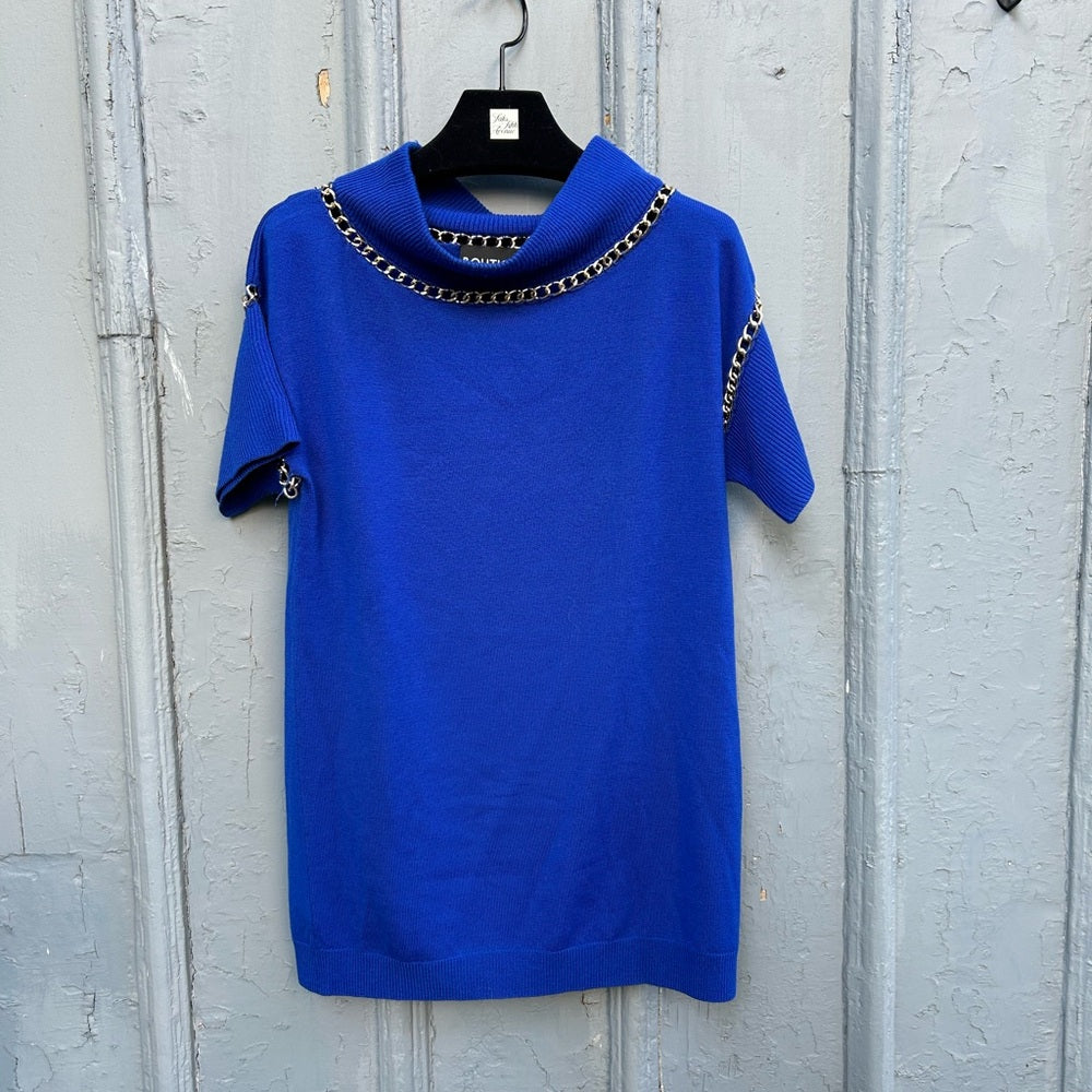 Boutique Moschino Blue Chain Detail Sweater, size S