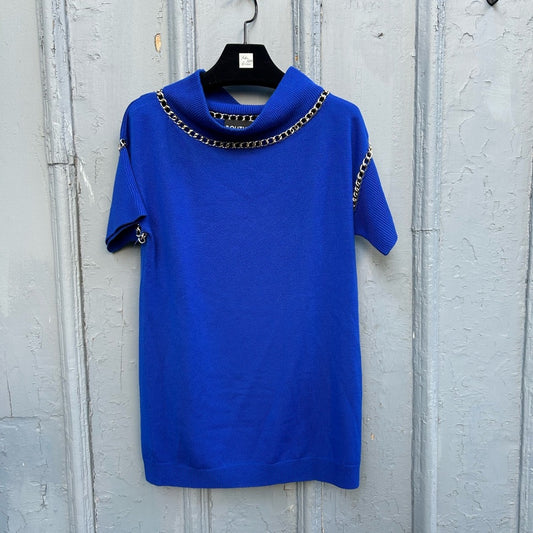 Boutique Moschino Blue Chain Detail Sweater, size S