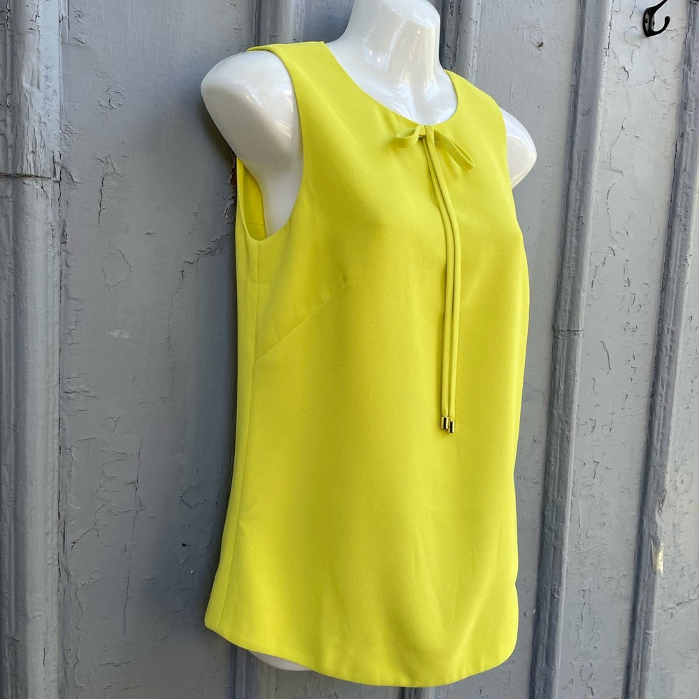 Ted Baker Chartreuse sleeveless blouse, Ted size 1 (small)