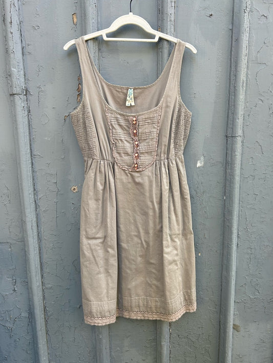 Anthropologie Maeve Grey Cotton sleeveless dress, Small
