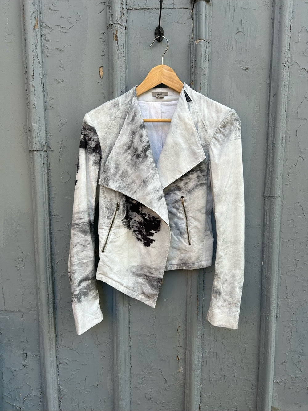 Helmut cotton blend Tie Dye open moto jacket, Small