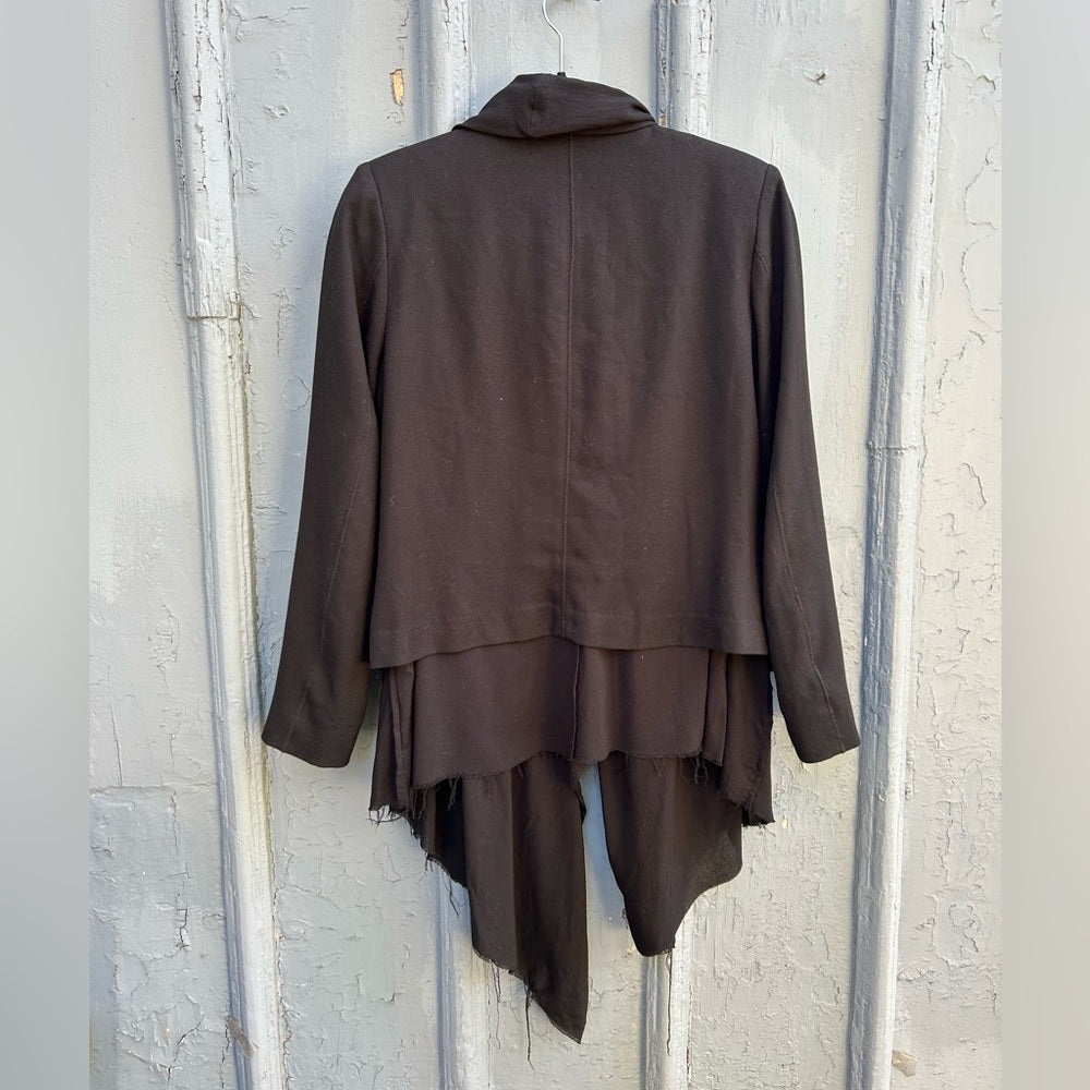 Tiger of Sweden black modern draped scarf  blazer, size M