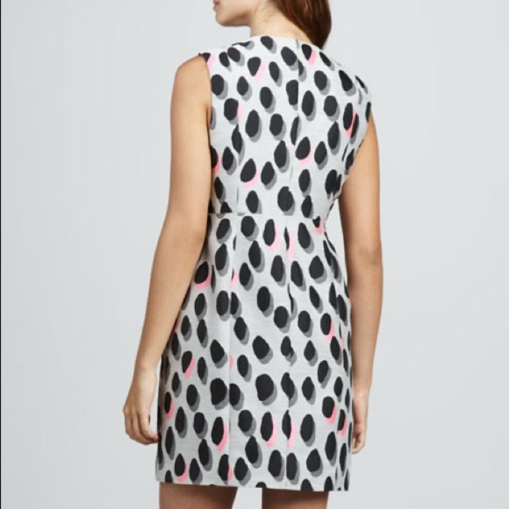 Diane Von Furstenberg New Summer Mini Animal Polka Dot Dress, size 8/10